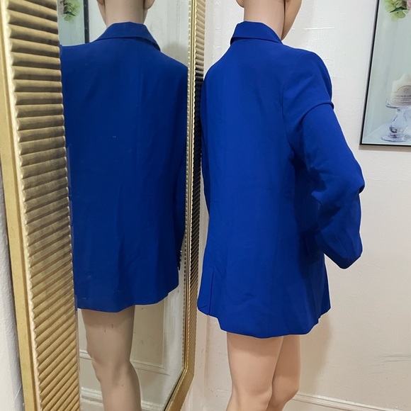 Marled Royal Blue Double-Breasted Blazer - Picture 11 of 15